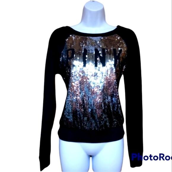 PINK! VICTORIA'S SECRET- BLING LIMITED EDITION SEQUINED OMBRE STYLE SWEATER - Picture 5 of 16